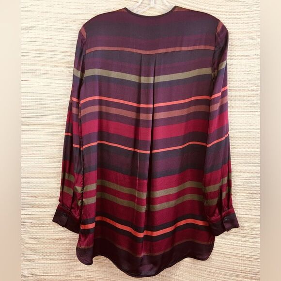 Lafayette 148 New York Prisha Striped Tunic Blouse As Seen On TV in Rust Size XS - Picture 7 of 11